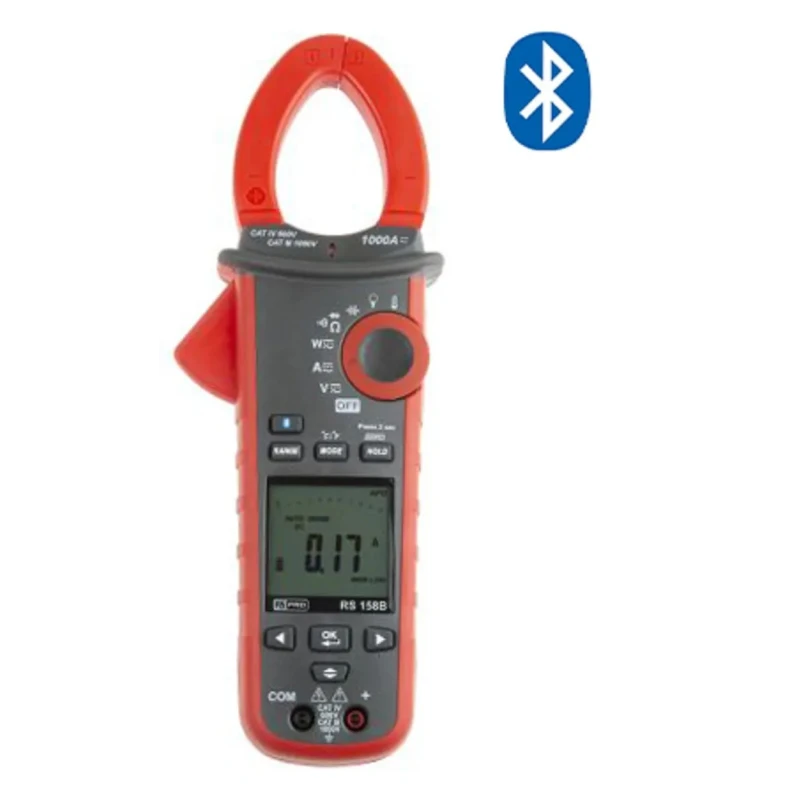 RS PRO Power Clamp Meter, 1000 A DC/AC, 1000 V DC, 999.9 V AC, CAT III, CAT IV Non-Contact Voltage Detector 158B