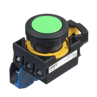 Idec CW Series Illuminated Maintained Push Button Switch Panel Mount 22 mm Cutout SPST IP65 CW1B-A1E10G