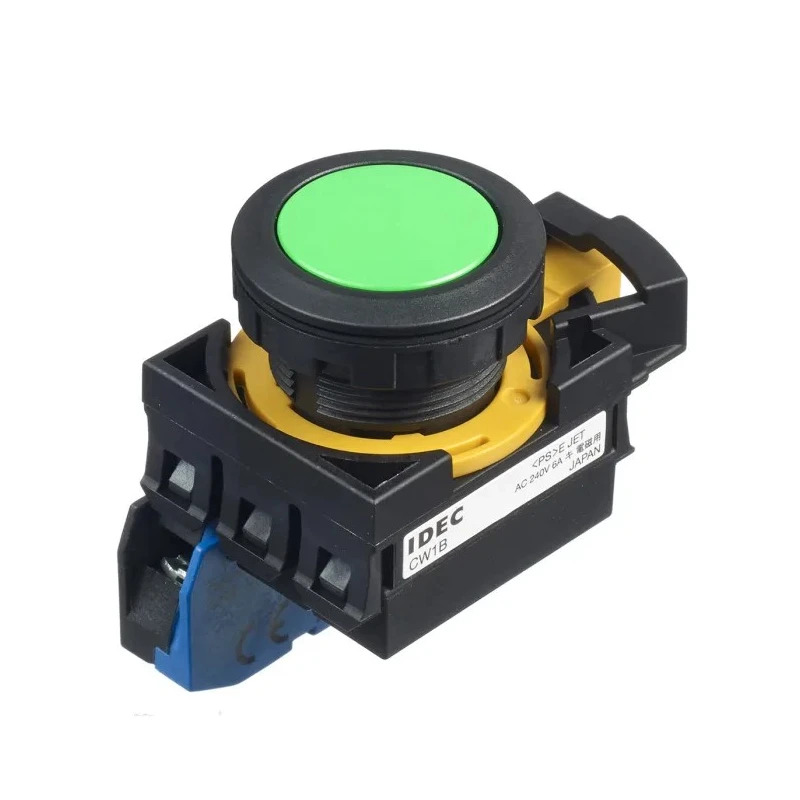Idec CW Series Illuminated Maintained Push Button Switch Panel Mount 22 mm Cutout SPST IP65 CW1B-A1E10G