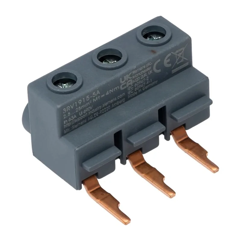 Siemens Terminal 3-Phase Supply Accessory 3RV1 Series 63A 690V 24x44x25mm 3RV1915-5A