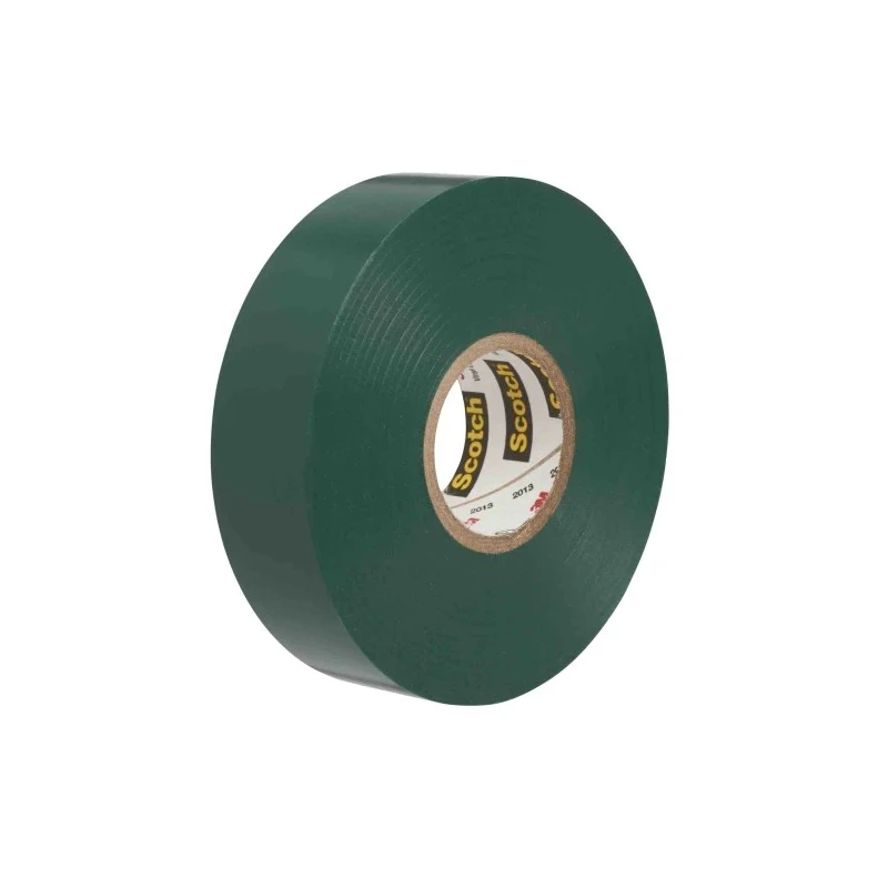3M Green Polyvinyl Chloride Electrical Tape 19mm x 20m Rubber Adhesive Rubber Adhesion Heat Resistant SCOTCH 35 VERT 20 X 19