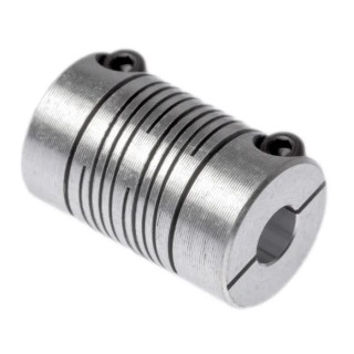 Huco Aluminium 15.9 mm OD 6 mm Bore Clamp Flexible Coupler 25.4 mm Length 707.16.2222