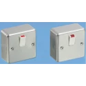 MK Electric Silver 1 Gang Metal Clad Light Switch 250V 20A K5212 ALM