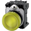 Siemens Panel Mount Yellow LED Indicator 22 mm Cutout, 24 V AC/DC, IP66 IP67 IP20 IP69, SIRIUS ACT 3SU1152-6AA30-1AA0