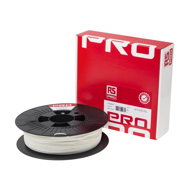 RS PRO 1.75 mm White ABS-X 3D Printer Filament, 500 g 174-0015