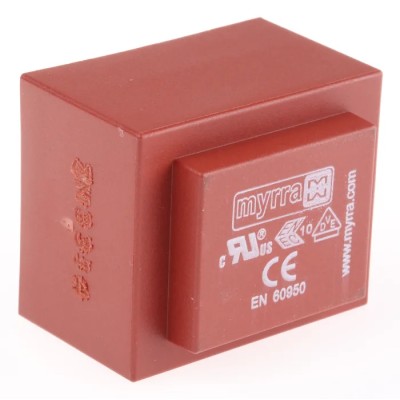 Myrra 12 V AC 2 Output PCB Transformer, 30 VA, 230 V AC Primary, EN 61558-2-6, EN 60950, UL 1585 44237