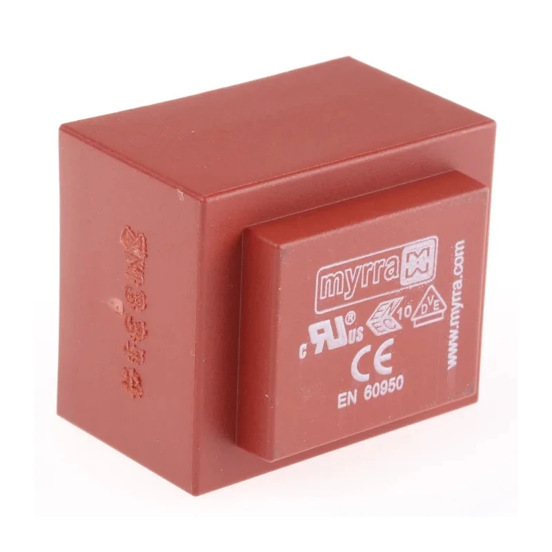Myrra 12 V AC 2 Output PCB Transformer, 30 VA, 230 V AC Primary, EN 61558-2-6, EN 60950, UL 1585 44237