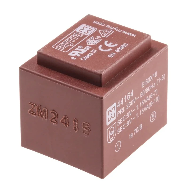 Myrra Professional Safety PCB Transformer 2 x 9V 1.8VA 230 V ac Insulation 4kV Series 44000 44164