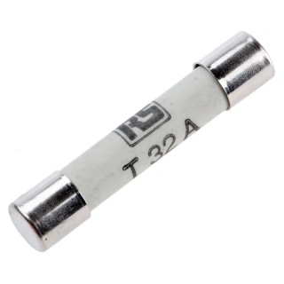 RS PRO 32A T Ceramic Cartridge Fuse 6.3 x 32 mm, Time Delay, 250V AC 247-4021