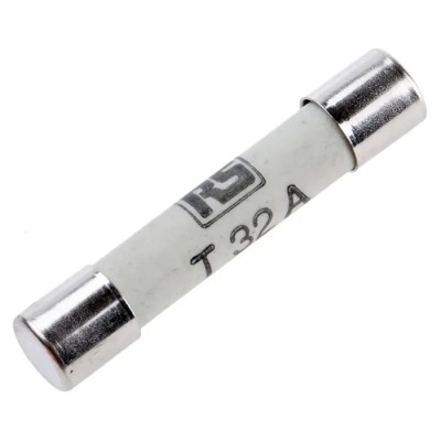 RS PRO 32A T Ceramic Cartridge Fuse 6.3 x 32 mm, Time Delay, 250V AC 247-4021