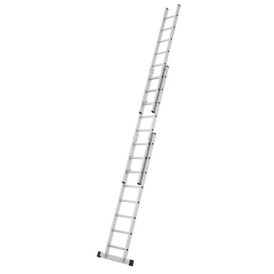 Zarges Aluminium 3 Sections Extension Ladder 6.65 m Closed Height 2.97 m Load Capacity 150 kg Model 44852