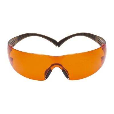 3M SecureFit™ 400 Safety Glasses with Orange Lens, Polycarbonate Frame, UV Protection, Solar Radiation SF406SGAF-BLA
