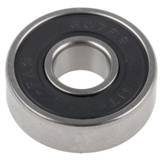 FAG Single Row Deep Groove Ball Bearing 7 mm Inside Diameter 19 mm Outside Diameter 6 mm Race Width Sealed Steel Cage 607-2RS