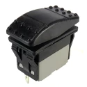 RS PRO Double Pole Double Throw (DPDT) On-Off-On Rocker Switch Panel IP67 Rated 16, 20A 30V DC, 250V AC 174-8300