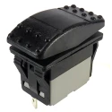 RS PRO Illuminated DPDT On-Off-On On-Off-On Rocker Switch Panel 21.1x37 mm Polyamide IP67 16, 20A Contact Current 174-8308