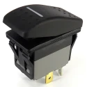 RS PRO Illuminated DPDT On-Off-On On-Off-On Rocker Switch Panel 21.1x37 mm Polyamide IP67 16, 20A Contact Current 174-8308