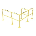 RS PRO Yellow Steel Safety Barrier Safety Railing 650mm Length 40mm Height 40mm Diameter 174-5912