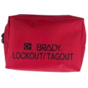 Brady Red Lockout Heavy Duty Nylon Lockout Tagout Empty Bag & Pouch LOCKOUT BELT POUCH, RED 5"X7"