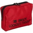Brady Red Lockout Heavy Duty Nylon Lockout Tagout Empty Bag & Pouch LOCKOUT BELT POUCH, RED 5"X7"