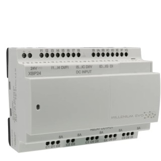 Crouzet Millenium Evo Series PLC CPU, 16-Input Digital Input, 8 Relay Outputs, Battery Backup, RS485 Communication 88975001