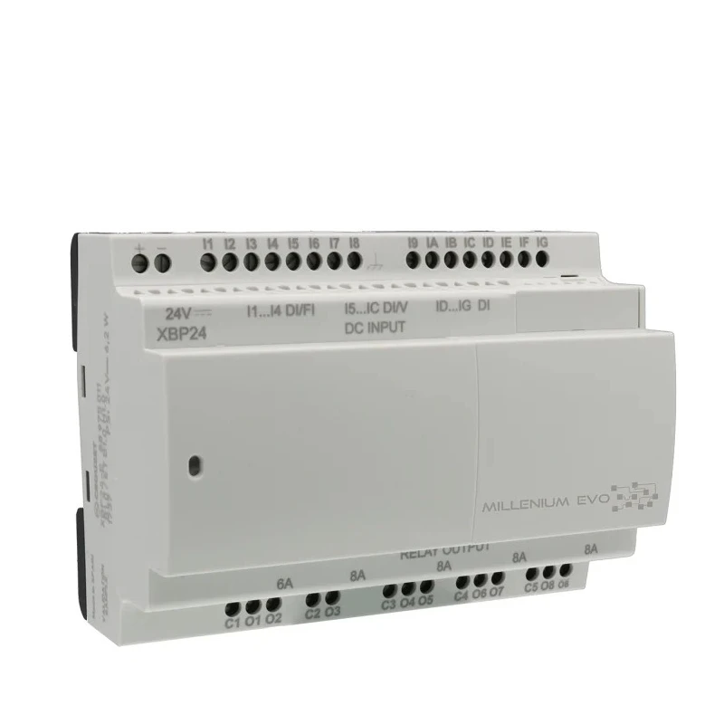 Crouzet Millenium Evo Series PLC CPU, 16-Input Digital Input, 8 Relay Outputs, Battery Backup, RS485 Communication 88975001