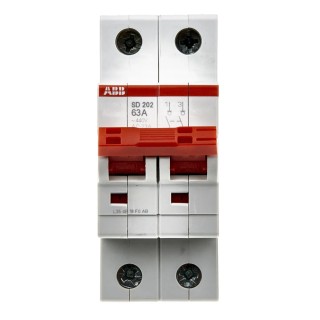 ABB 2-Pole DIN Rail Isolator Switch IP20, IP40, 63A SD202/63 2CDD282101R0063 2CDD282101R0063 SD202/63