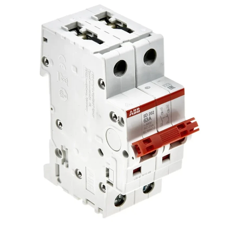 ABB 2-Pole DIN Rail Isolator Switch IP20, IP40, 63A SD202/63 2CDD282101R0063 2CDD282101R0063 SD202/63