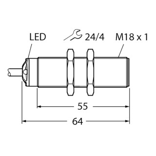 Turck Threaded Barrel Ultrasonic Proximity Sensor M18 50 cm 65mA PNP 30 V dc RU50U-S18-AP8X-H1141