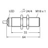 Turck Threaded Barrel Ultrasonic Proximity Sensor M18 50 cm 65mA PNP 30 V dc RU50U-S18-AP8X-H1141