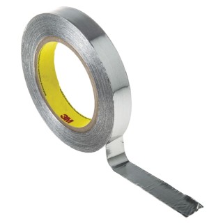 3M Conductive Aluminium Tape, Dead Soft Aluminium Backing, 19mm Width x 55m Length, 0.12mm Thickness 425 - 19,1MM (21205)