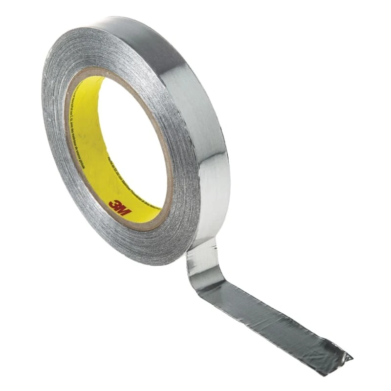 3M Conductive Aluminium Tape, Dead Soft Aluminium Backing, 19mm Width x 55m Length, 0.12mm Thickness 425 - 19,1MM (21205)