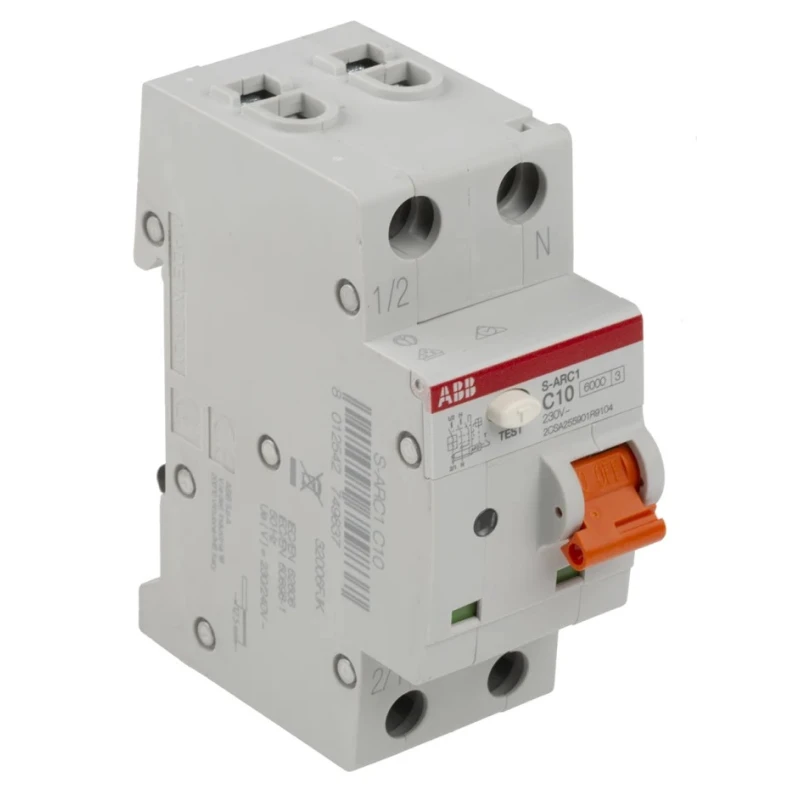ABB Miniature Circuit Breaker 1-Pole 10A Type C 240V AC 6 kA Breaking Capacity ARC1