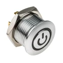 RS PRO Illuminated Push Button Switch Momentary Panel Mount 16 mm Cutout SPST White LED IP67 36 V dc 175-8450