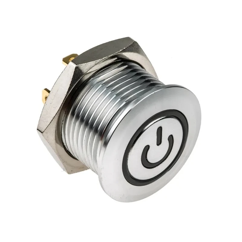 RS PRO Illuminated Push Button Switch Momentary Panel Mount 16 mm Cutout SPST White LED IP67 36 V dc 175-8450