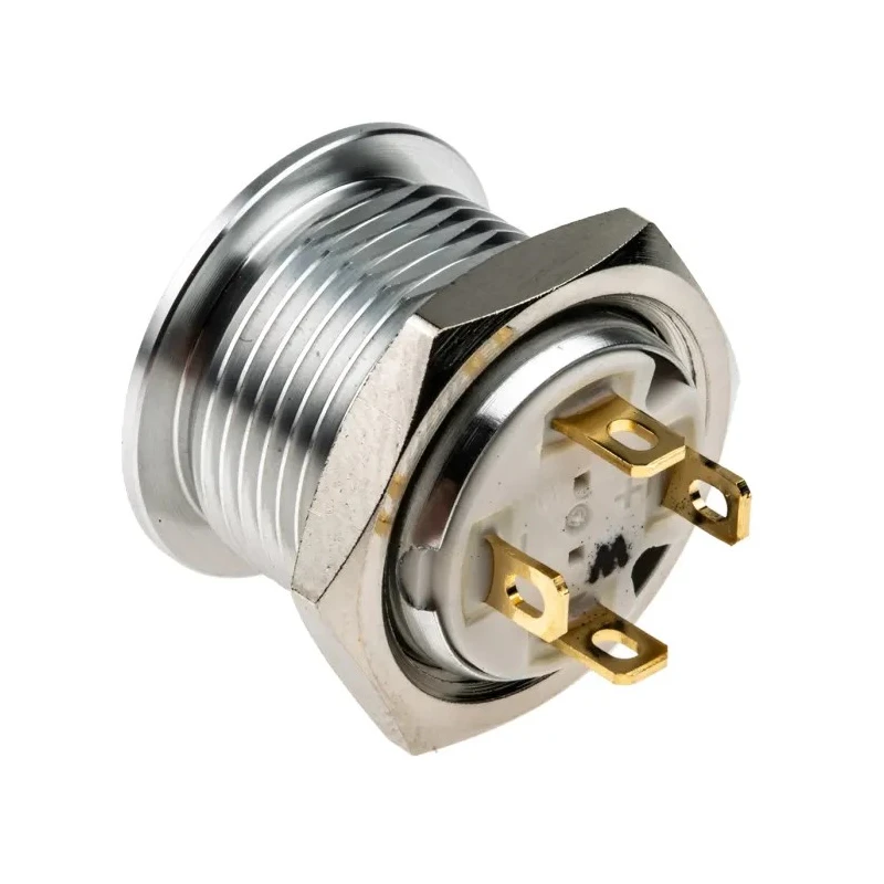 RS PRO Illuminated Push Button Switch Momentary Panel Mount 16 mm Cutout SPST White LED IP67 36 V dc 175-8450