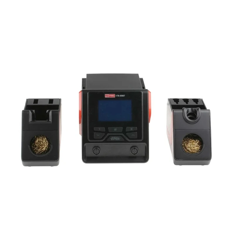 RS PRO Dual Channel Digital Soldering Station 200 W, 230V, LCD Display, 2 Outputs 176-0007