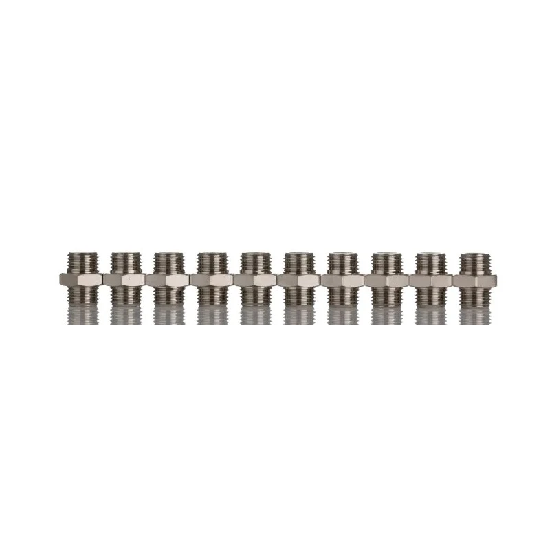 RS PRO Brass Pipe Fitting Straight Threaded Nipple Male G 1/4 in to Male BSPP 1/4 in 176-0986