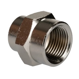 RS PRO Brass Threaded Fitting Male BSP 1/4 in to 3/8 in Nickel-plated Brass 300°C 176-1042