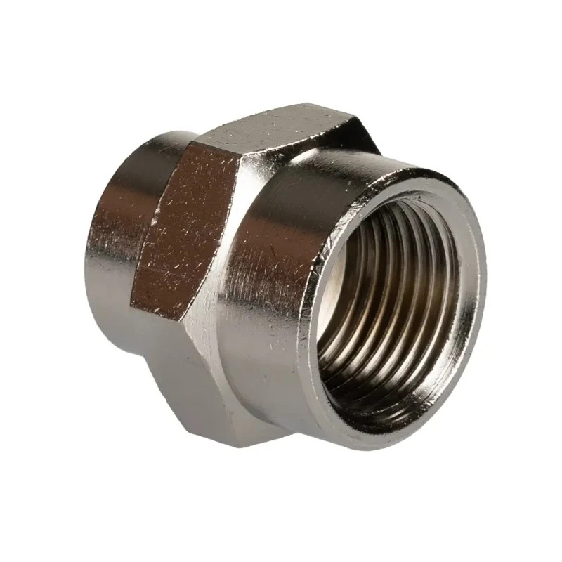 RS PRO Brass Threaded Fitting Male BSP 1/4 in to 3/8 in Nickel-plated Brass 300°C 176-1042