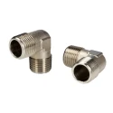 RS PRO 90° Brass Threaded Male Fitting G 1/2 in to Male G 1/2 in, Maximum Operating Pressure 50 bar 176-1078