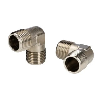 RS PRO 90° Brass Threaded Male Fitting G 1/2 in to Male G 1/2 in, Maximum Operating Pressure 50 bar 176-1078