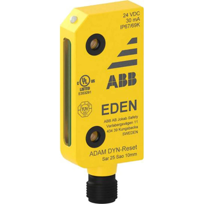 ABB Jokab Electronic Detection Non-Contact Safety Switch, Polybutylene Terephthalate 2TLA020051R5300 Adam DYN-Reset M12-5