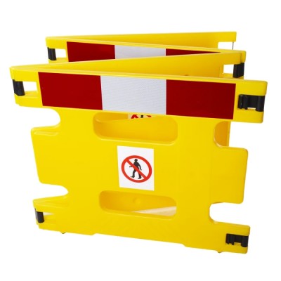 Addgards Yellow Folding Safety Barrier, No Entry Sign, 800mm Height, 1m Width 4R0