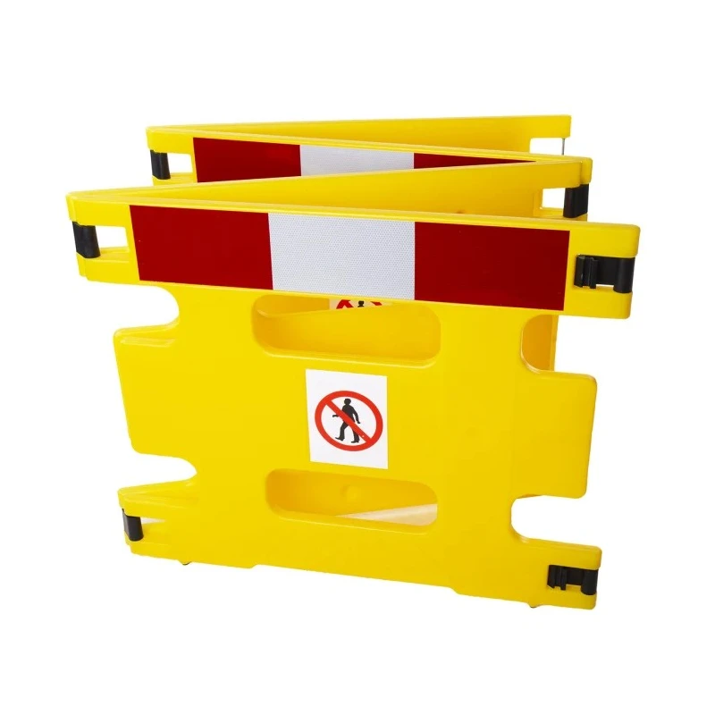 Addgards Yellow Folding Safety Barrier, No Entry Sign, 800mm Height, 1m Width 4R0