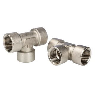 RS PRO Brass Threaded Tee Adapter Fitting Female G 3/4 in to Female G 32.5 mm 85 Bar Pressure 176-1063
