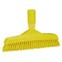 Vikan Hard Bristle Yellow Crevice Scrub Brush 225mm Width, 40mm Polyester Bristle, Model 70406