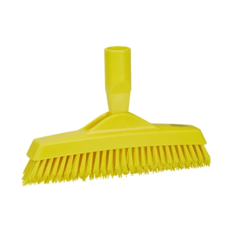 Vikan Hard Bristle Yellow Crevice Scrub Brush 225mm Width, 40mm Polyester Bristle, Model 70406