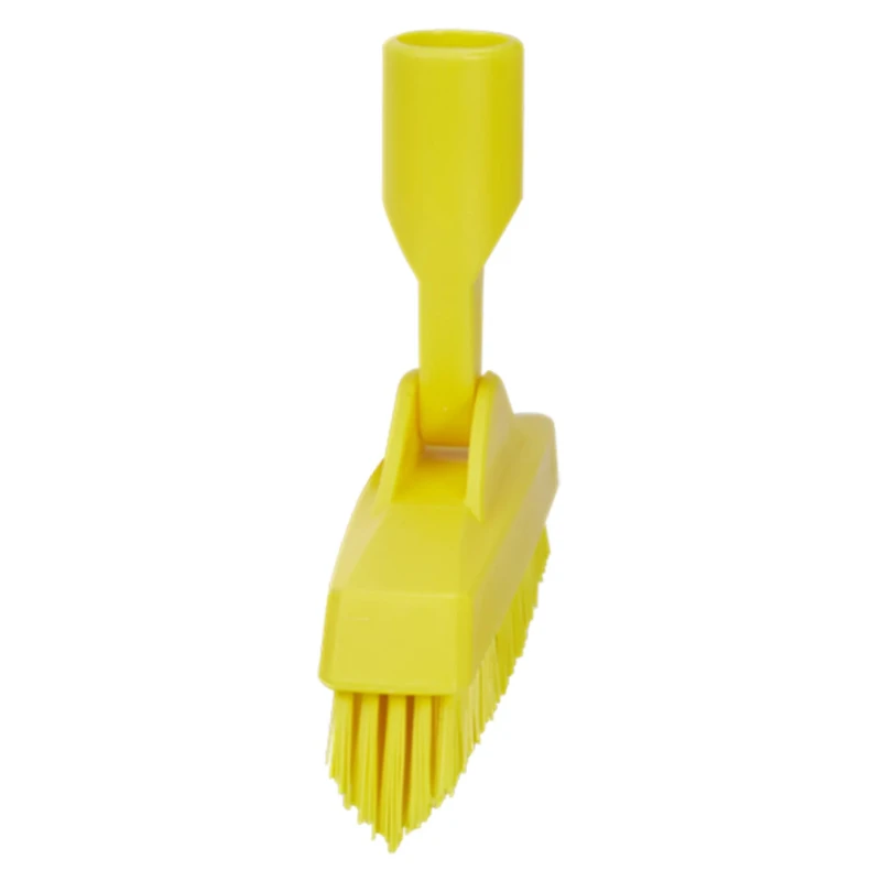 Vikan Hard Bristle Yellow Crevice Scrub Brush 225mm Width, 40mm Polyester Bristle, Model 70406