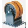 LAG Fixed Castor with 150 mm Polyurethane Wheel, 1400 kg Load Capacity, Ball Bearing Hub, Cast Iron Hub, Model 7483