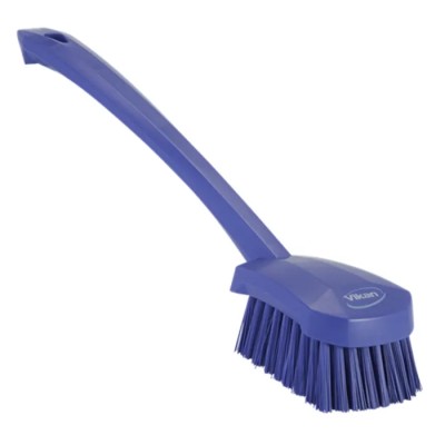 Vikan Hard Bristle Purple Scrubbing Brush with 36 mm Polyester Bristle Length, Purple Handle 41868